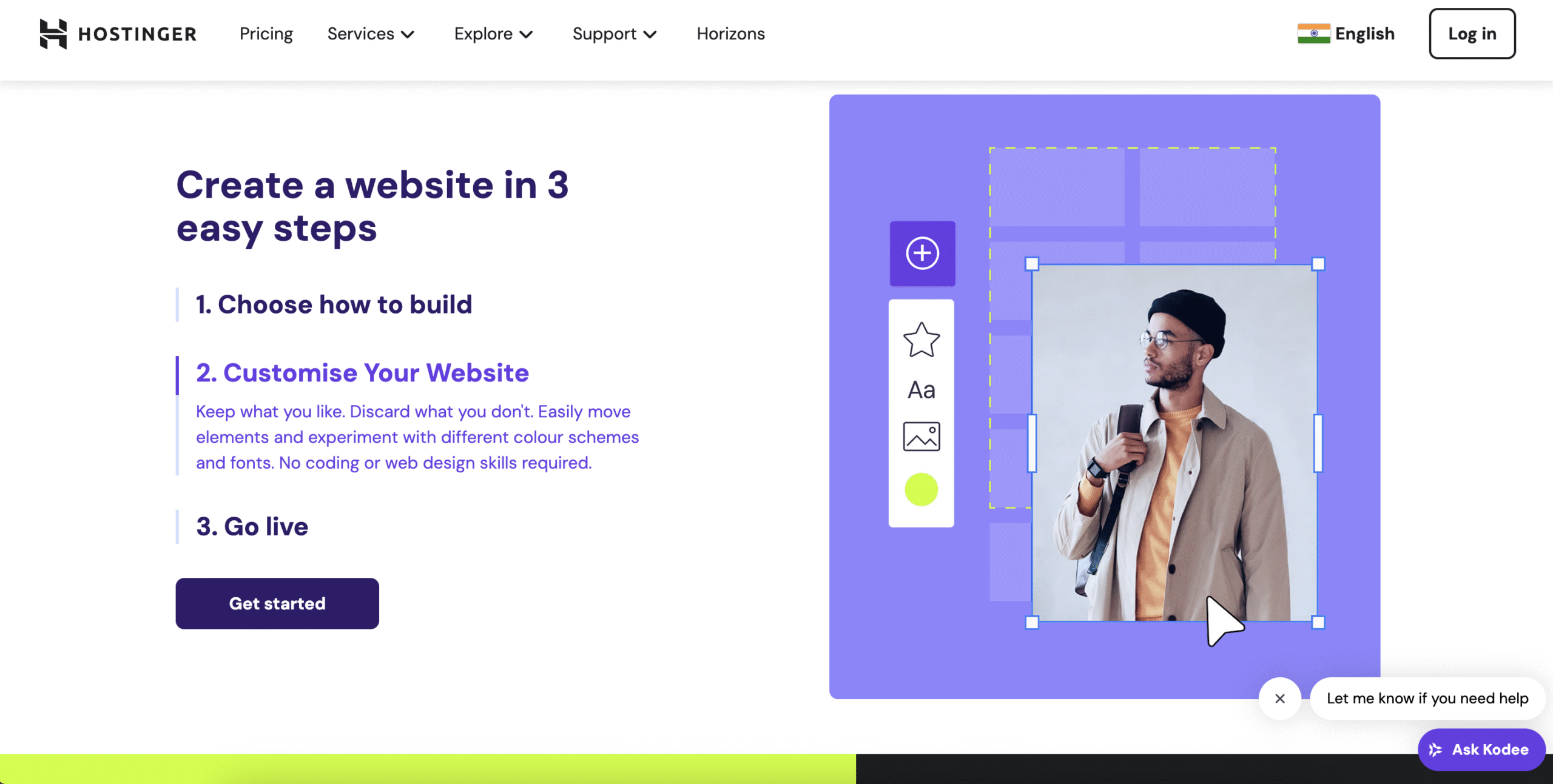 How to create a website using AI hostinger